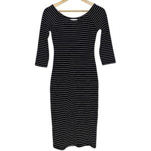 ZARA Trafaluc Fall/Winter Black Striped Midi Quart